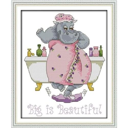 Big is beautiful cross stitch kit cartoon 14ct 11ct count print canvas stitches embroidery DIY handmade needlework plus