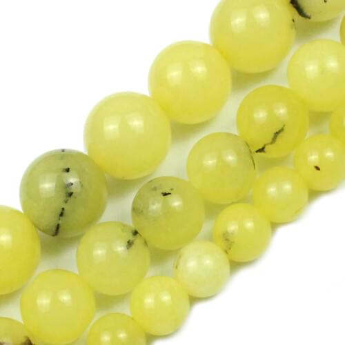 Natural Minerals Gem Yellow Opal Beads For Needlework Jewelry Making Round Stone Beads 6 8 10mm Diy Bracelets Necklaces 15
