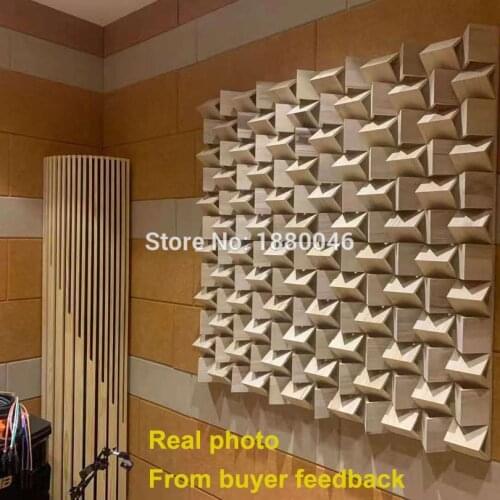 Professional wood sound diffuser for hifi room ceiling acoustic treatment molding 2pcs 60x60cm sound diffuser acoustic panel