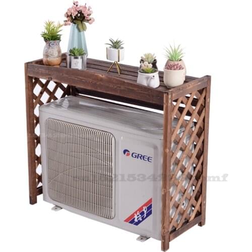 Wood Air Conditioner Outside Machine Rack Flower Stand Decoration Balcony Outdoor Outdoor Host Shelter Air Conditioner Outer