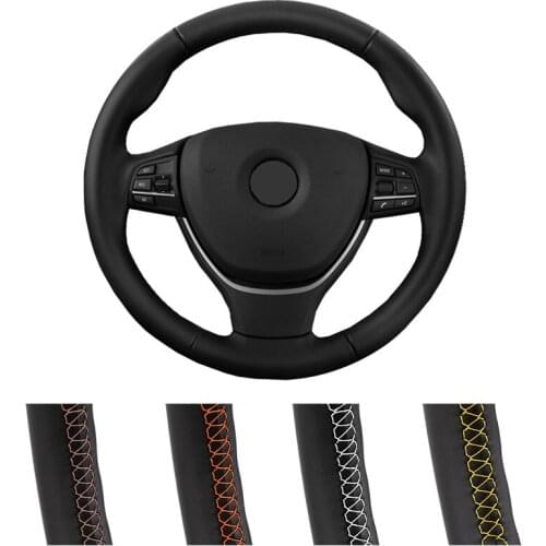 DIY Customized Car Steering Wheel Cover For BMW F10 2014 520i 528i 2013 2014 730Li 740Li 750Li Auto Leather Steering Wrap