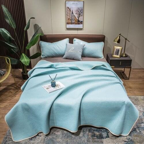 Home Textile New Bedding Summer Quilt Blankets Thin Comforter Washable Bed Cover Quilting Solid Color Suitable for Adults Kids