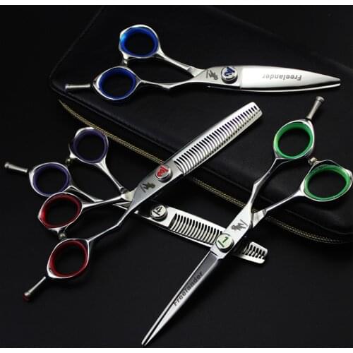 Freelander 6 inch Top brand 4 Styles Cutting Thinning Hair Shears Titanium Salon Hot Shears Hair Makas Barber-Shop-Supplies