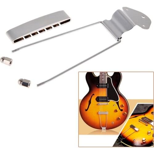 Guitar Tailpiece Trapeze Open Frame Bridge For 6 String Archtop Guitar J24