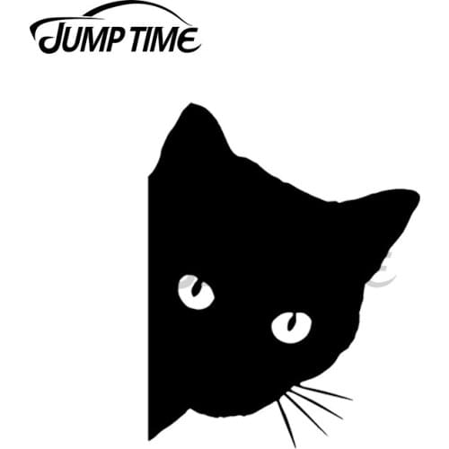 JumpTime 13 x 8.5cm For Peeking Black Cat Vinyl Car Stickers Personality Windows Decal Surfboard Waterproof JDM Car Assessoires