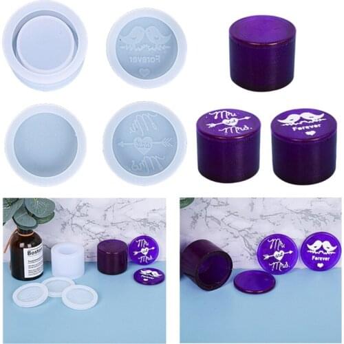 M2EA Couple Rings Box Mold Resin Silicone Mold for Diy Craft Ring Jewelry Storage Small Gift Box Casting Mold Home Decoration