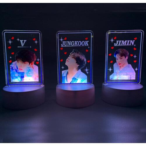 Kpop Lightstick Bangtan Boys USB Color Changing Acrylic LED Lamps V JUNGKOOK SUGA JIMIN J-HOPE RM Night Light Bedroom Decor