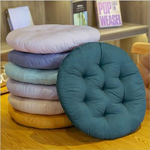 Pure Color Round Square Car Chair Cushion Students Office Seat Pad Simple Winter Home Dining Decor Pillows Tatami Outdoor Mat