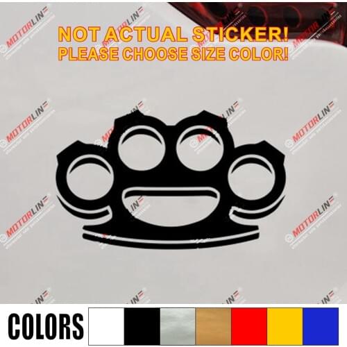 Brass knuckles Decal Sticker knucks knucklebusters Car Vinyl combat pick size color die cut no background