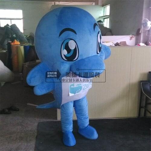 Ocean Dark Blue Dolphin Mascot Costume Fancy Dress Christmas Cosplay for Halloween party event