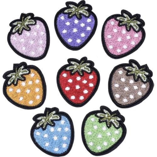 Cute Cartoon Strawberry Embroidery Hot Cloth Stickers Clothes Fashion All-match Repair Down Jacket Patch Hole Decorative Patch