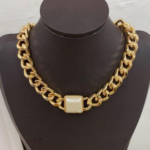 Fashion Party shell Luxcy choker Necklace Vintage gold Jewelry letter name sweater Chain Neckalce