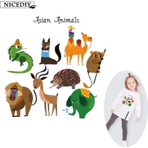 Cartoon Asian Animals With Iron On Patches Application Of One Another Sticker For Clothes Decals For Clothes Patch Fuse Clothes