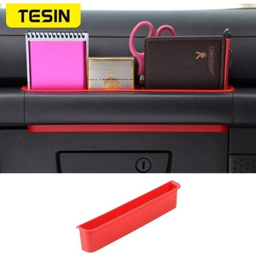 TESIN Stowing Tidying Car Copilot Armrest Handle Storage Box for Jeep Wrangler JK 2007-2010 Accessories Red