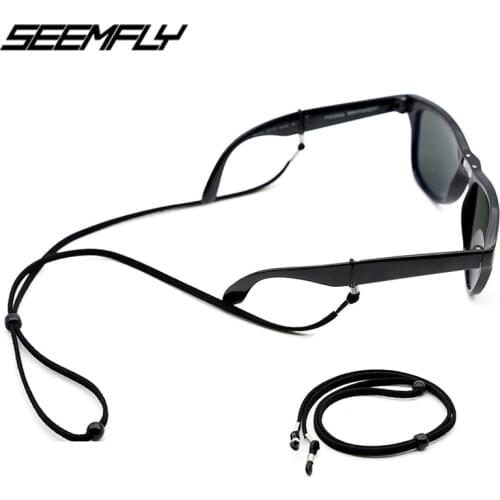 Seemfly Retro PU Leather Glasses Neck Strap String Rope Anti-Slip Eyeglasses Cord Adjustable Lanyard Eyewear Accessories 4PCS