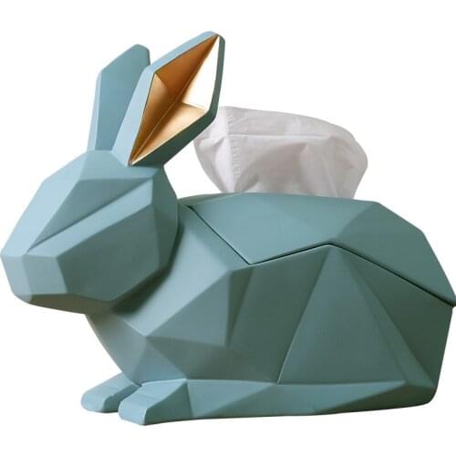 Nordic Geometric Rabbit Fawn Tissue Box Table Ornaments Modern Living Room Decoration Desktop Whale Napkin Storage Boxes
