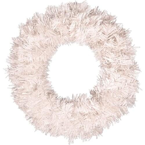 White Artificial Pine Wreath Garland for Front Door, Wedding, Window, Fireplace, Parties, Christmas, Home Decoration