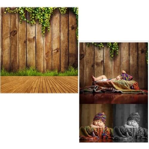 MEHOFOTO Vinyl Photo Backdrops Vine New Fabric Flannel Photography Background Brown Wood Floor For Children photo studio CM6741