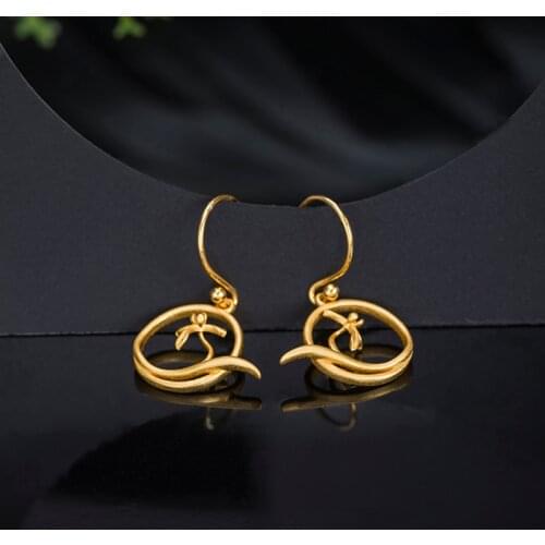 Женские золотые серьги VLA China At AliExpress