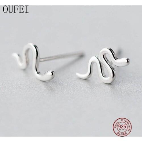 Stud Snake Earrings For Women 925 Sterling Silver Earrings Fashion Charm Small Punk Earrings Animal Snake Accessories