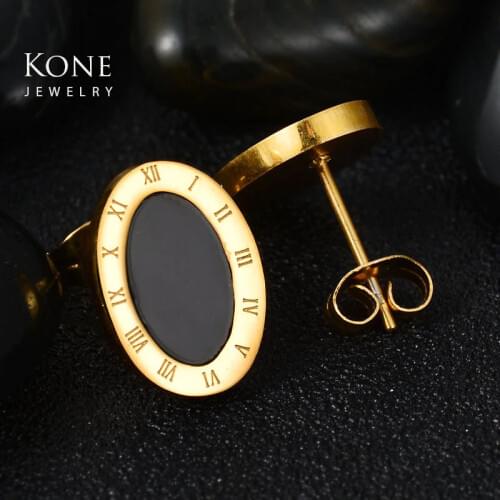UZone Famous Brand Personality Oval Gold Color Plant Stainless Steel Earring For Women Birthday Gift