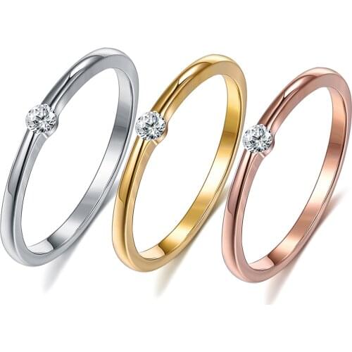 925 Sterling Silver Rings For Women Cubic Zircon Round Rings Romantic Simple Engagement Gifts Fine Wedding Couples Jewelry Rings