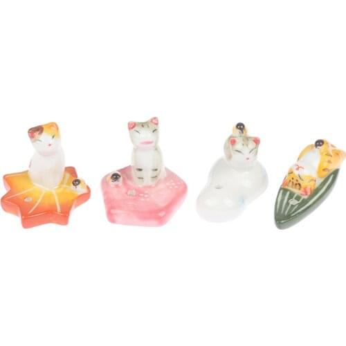 1PC Incense Holder Ceramic Cat Multifunctional Chopstick Rack Ornaments Incense Stick DIY Home Decoration