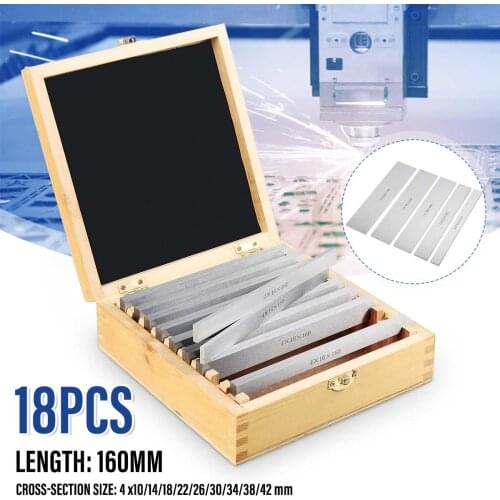 18Pcs/9 Pair High-precision Manufactured Parallel Pad Gauge Block CNC Milling Pads Set 160mm x (10-42mm) Alloy steel Easy Carry