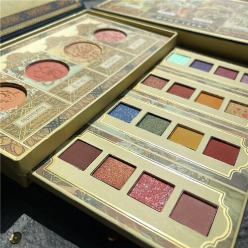 2 in 1 Professional Women Eye Shadow Cosmetic Waterproof Long Lasting Earth Color Pomegranate Seeds Eyeshadow Palette Makeup