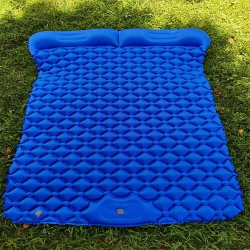 2021 Outdoor Sleeping Pad Camping Inflatable Mattress With Pillows Travel Mat Folding Bed Ultralight Air Cushion Hiking Trekking