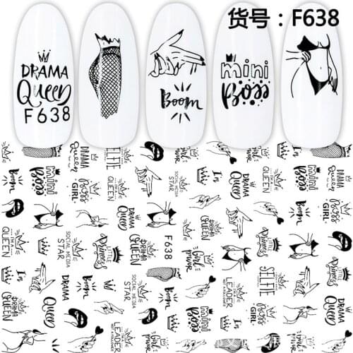 3D Nail Sticker body gesture lady Slider Nails Art Decoration Wraps Decals Cute Design Adhesive Manicure Tips Stickers Pegatina