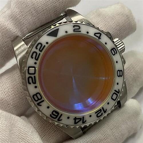 40mm Watch Case for NH35/NH36 Movement Ceramic Bezel Sapphire Glass Watch Accessories for NH35/NH36 Movement Aluminum Bezel