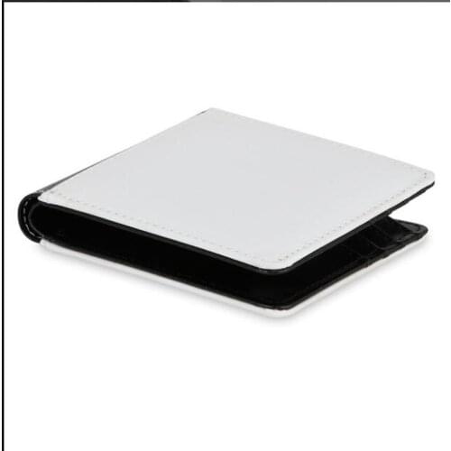 5pcs Sublimation Blank Pu&Cloth Double Side Foldable Men Clutch Wallet printing thermal transfer purse