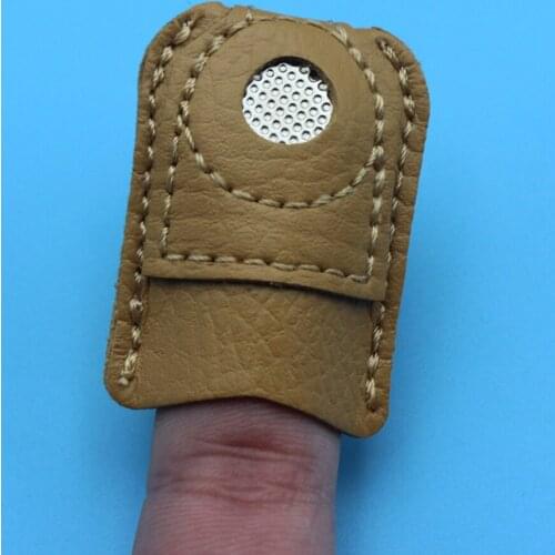 5Pcs Leather Coin Thimble Finger Protector Handmade Needlework Patchwork Sewing Tools Finger Needle Thimble Sewing Tools