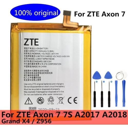 Original New 3320mAh Battery Li3933T44P8h756346 For ZTE Axon 7 5.5inch A2017/ A2017U / A2017U Dual SIM LTE-A / Grand X4 / Z956