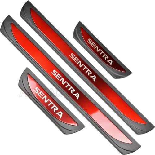 For Nissan Sentra Accessory 2021 2020 2019 2018-2014 Stainless Car Door Sill Kick Scuff Plate Protector Trim Cover Guard Styling