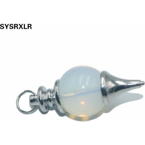 Free Shipping 3 Shapes Fashion Opal Pendulum Natural Stone Pendant Reiki Healing Chakra Pendant For Jewelry Making DIY Necklace