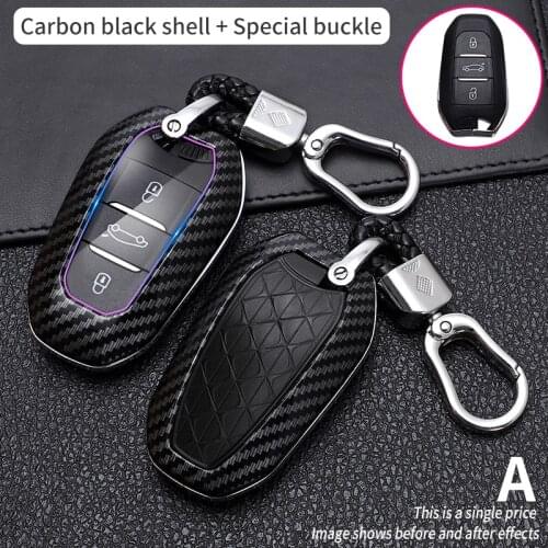 Carbon Fiber remote car key fob case cover for Peugeot 508 308 208 2008 3008 5008 2008 For Citroen C4 C4L DS3 DS4 DS5 smart key