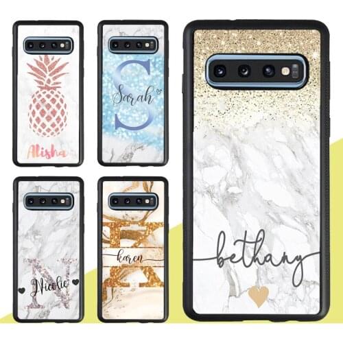 PERSONALISED Marble name initials Case For Samsung Galaxy A21S A20e A31 M31 M21 A51 A71 A50 A70 S9 S20 S10 Plus Note 20 Ultra