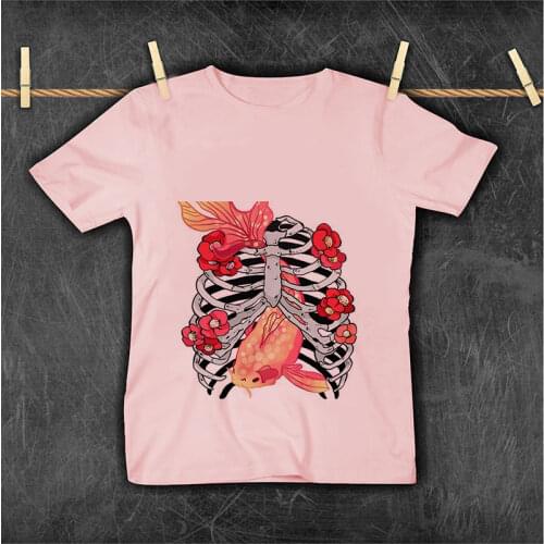 Child Kids T-shirt Girl Harajuku Boy Baby Tops Retro Print Skull Bone Loose T-shirts Short Sleeve Anime Graphic Shirt Girls Cool