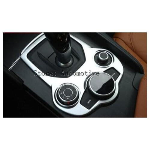 For Alfa Romeo Giulia Stelvio 2017 ABS Matte Chrome Interior Center Console Gear Shift Panel Cover Trim Auto Accessory