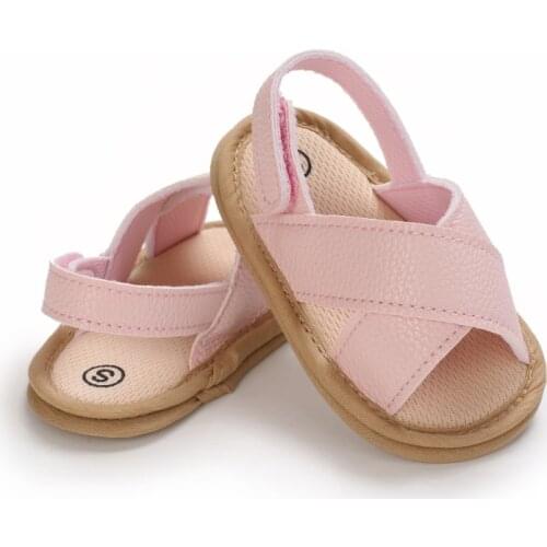 Breathable Summer Baby Girls Sandals, Toddlers Simple Style Solid Color Soft Sole Shoes Outdoor Indoor Prewalker 0-18M