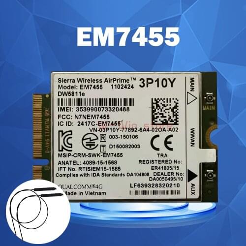 EM7455 DW5811E PN 3P10Y FDD/TDD LTE CAT6 4G Module 4G Card for E7270 E7470 E7370 E5570 E5470
