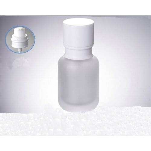Emulsion Bottle 50 ML Empty Frosted Glass Essence Vial White Cover Press Pump Bottle Travel Set Refillable Cosmetic Container