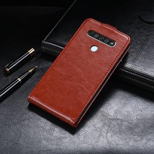 UP Down Case For LG K61 6.53 inch Phone Bag Holster Vertical Flip PU Leather Cover For LG K61 LM-Q630EAW Premium Cases