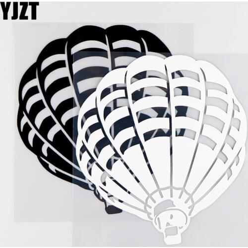 YJZT14.5X15.9CM Personalized Car Stickers Hot Air Balloon Art Decor Vinyl Decal Black / Silver 10A-0168
