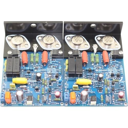 2PCS QUAD405 CLONE MJ15024 100W 8R DIY KITS Finished Board Dual Channel Amplifier Board w/Angle Aluminum