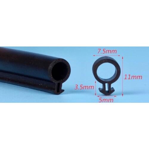 Silicon Rubber Door Window Seals Draft Stopper Hollow Bulb Barb Tubular Gasket 5x11mm odd Black