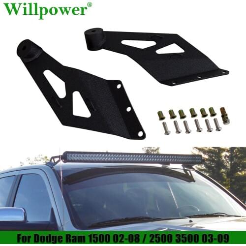 Upper Windshield Roof 50" Curved LED Light Bar Mounting Bracket For Dodge Ram 1500 2002-2008 2500 3500 2003-2009 Lightbar Holder