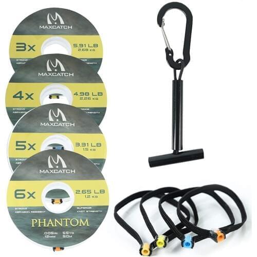 Maximumcatch Tippet Line (2X,3X,4X,5X,6X,7X) Clear Fly Fishing Tippet Line with Tippet Holder & Spool Tender